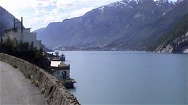 View back to Odda and Sørfjord from Tyssedal, 5.3 miles into the ride